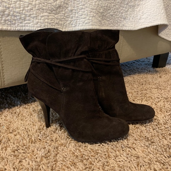 Calvin Klein Brown Suede Booties- Size 7 1/2 - Picture 2 of 9